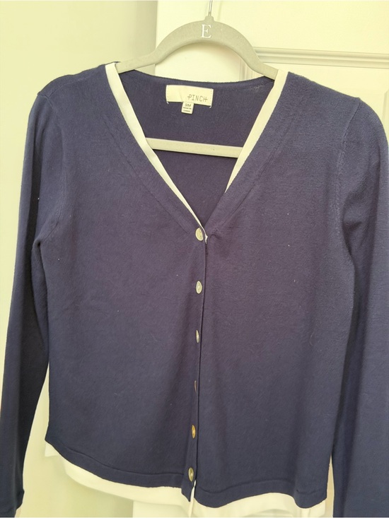 Pinch Sweaters - Pinch Navy Cardigan with White Trim